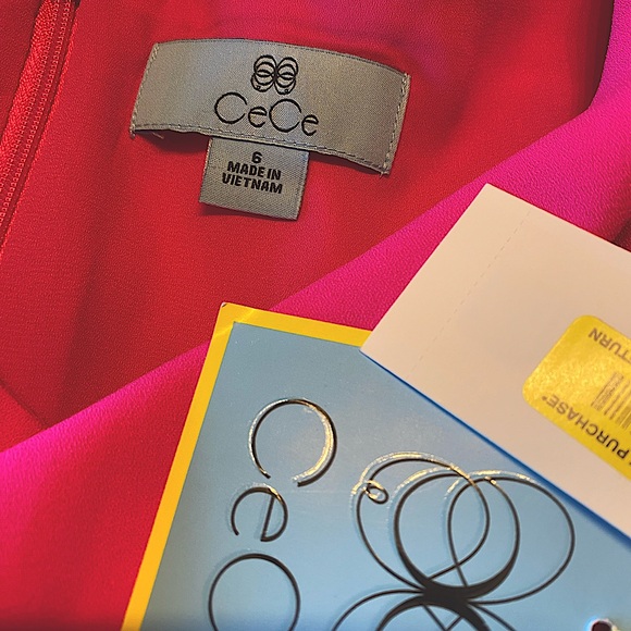 CeCe Bright Pink Shift Dress 8 - Picture 3 of 3